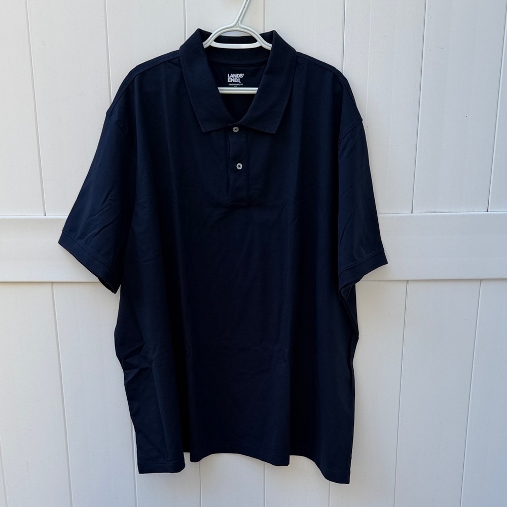 Lands' End Men’s  Blue Short Sleeve Shirt Polo SZ 4XL